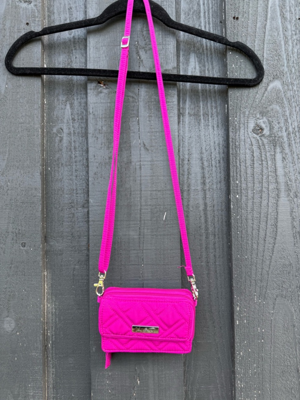 Vera Bradley Hot Pink Quilted Crossbody Wallet